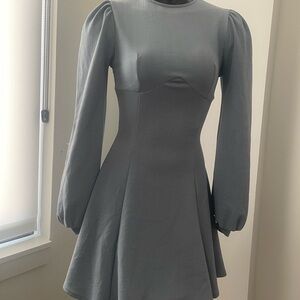 Boohoo Gray Long Sleeve Dress